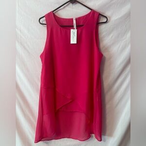 NY Collection Vibrant Pink Sleeveless Blouse